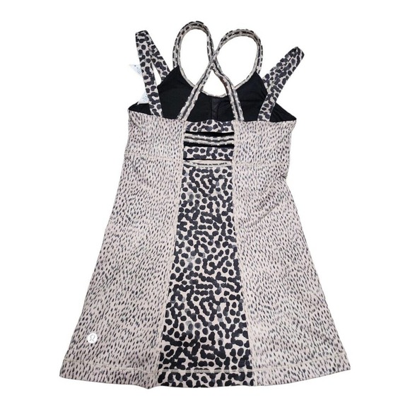 NWOT Lululemon Happy Strappy Tank Ace Spot Grain Black Dottie Dash Sz 4 Run Yoga - Picture 2 of 11